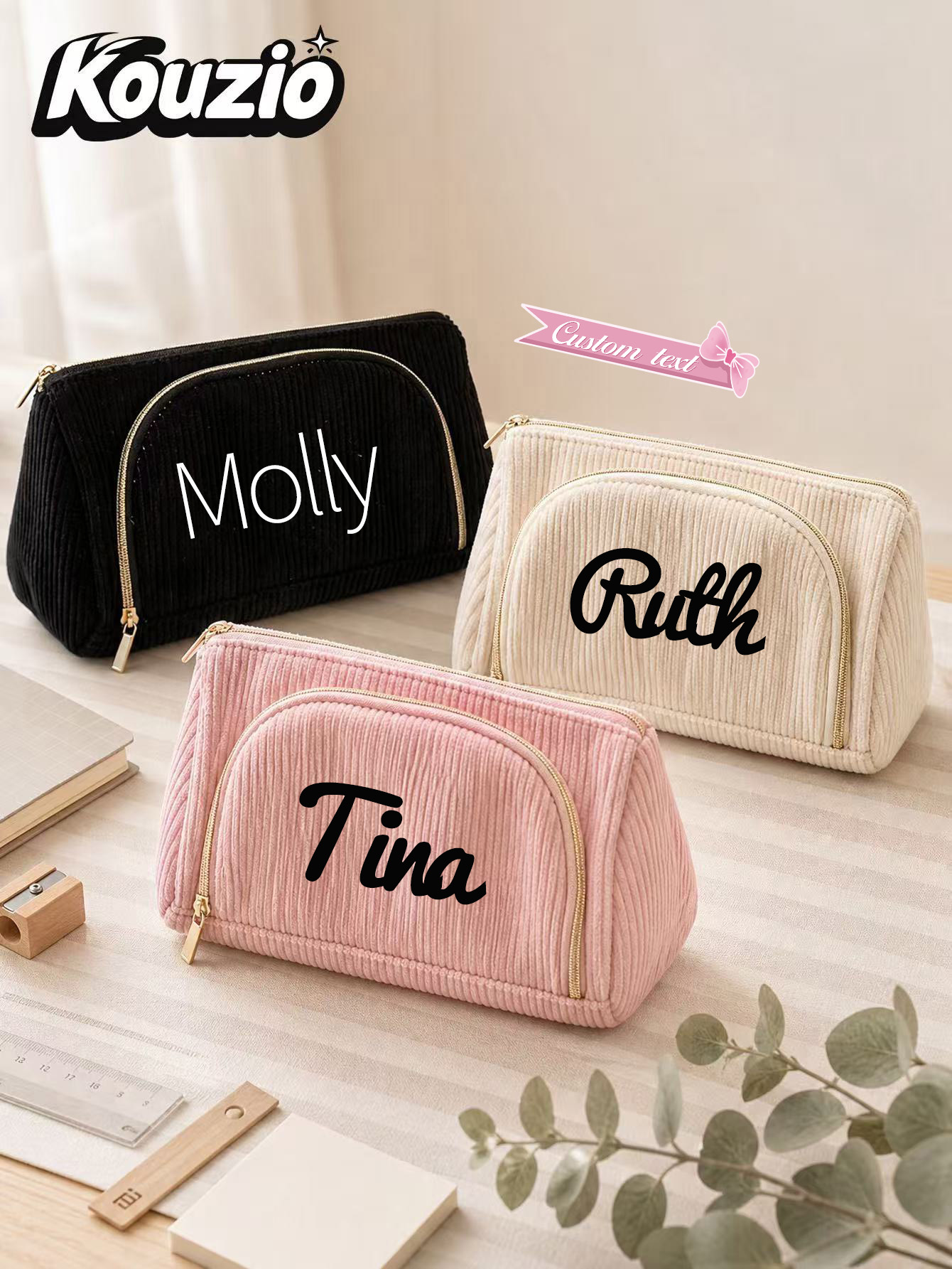 School Supplies - Custom Name Heat Transfer Corduroy Pencil